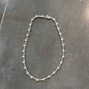 Heavy sterling silver stamped necklace. Vintage.